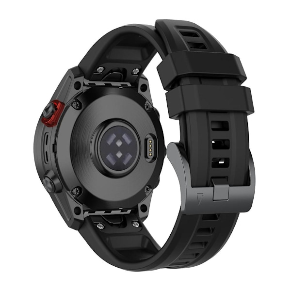 26mm Hurtigutløselig Silikonrem for Garmin Fenix 7 u Black