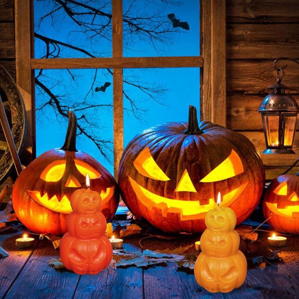 3D Græskar Lys Form Halloween Resin Støbning Silikone