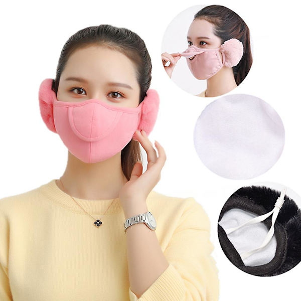 Vinteröronmuff Munskydd Sammet Varma Masker Kvinnlig Ridning Öronvärmare Öronlapp Utomhus Dämpare Öronmuffar Grey
