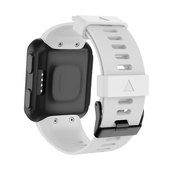 For Garmin Forerunner 35 Black Buckle Silicone Watch Band White