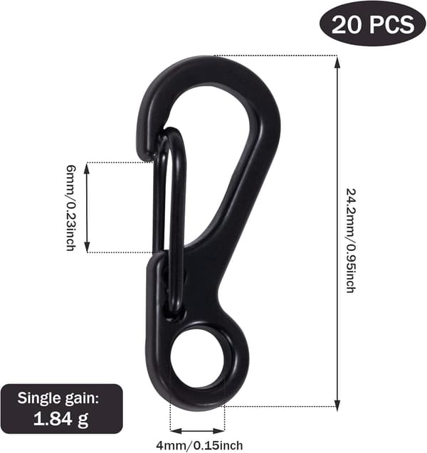 Mini Karabiner Set - Tum Clip Fjäder Snap Nyckelring Krokar