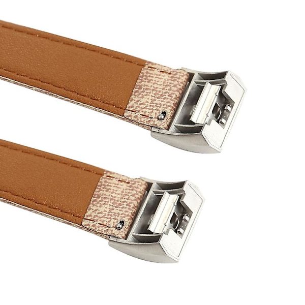 Til Fitbit Charge 2 Cowboy Texture læderurrem Pink