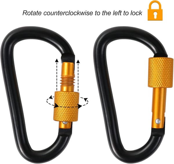 2,95-tommers D-ring Skruelåsende Karabiner (3 deler)