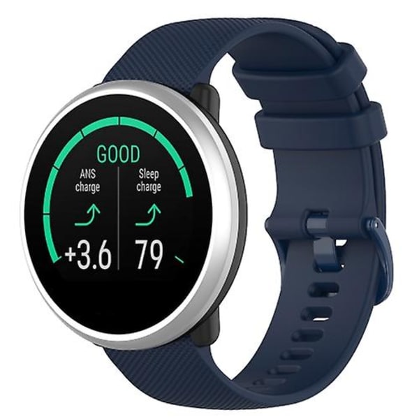 Til Polar Ignite 20 mm lille plaid tekstur silikone armbåndsurrem Navy Blue