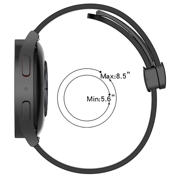 For Garmin Venu 20 mm ensfarget magnetisk lås silikonklokkerem Black