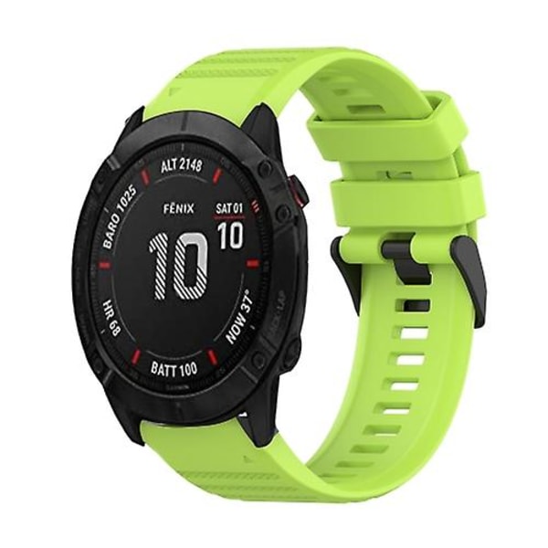 Garmin Fenix ​​6x 26 mm vaakasuora pintakuvioinen watch irrotustyökalulla Lime Green