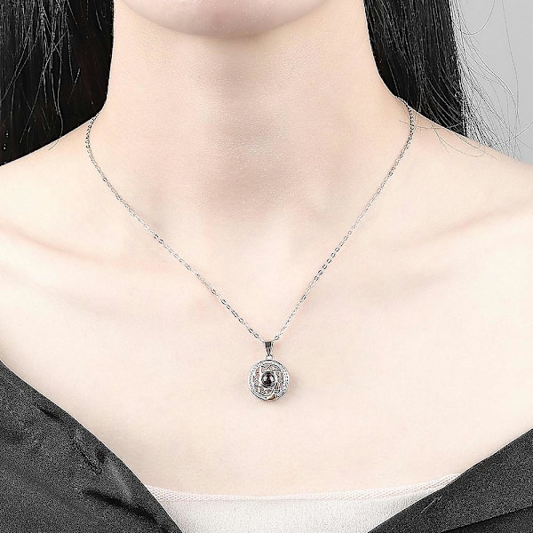 Sterling Sølv Halskjede, Sol Og Måne Yin Yang Par Magnetisk Halskjede Matchende Anheng Projeksjonskjede 1