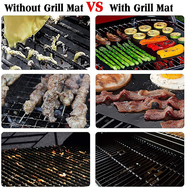 Grillmatte sett med 5 Non Stick Bbq matter gjenbrukbare