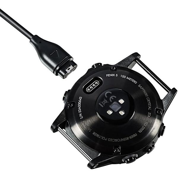 Erstatningslader for Garmin Venu, ladekabel pluss en svart silikonladerportbeskytter Anti-støvplugg for Garmin Venu Smartwatch