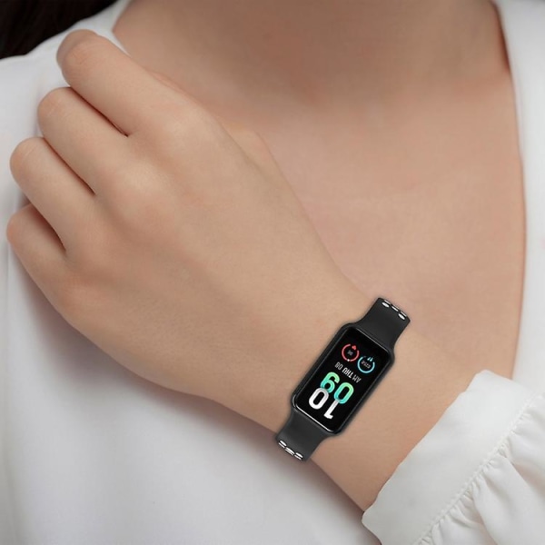 Til Amazfit Band 7 Loop To-farvet åndbart silikone urbånd Black-Lime