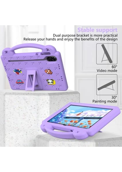 Etui til Honor X8 / X8 Lite (10.1\") Anti-Drop med Stativ Lilla