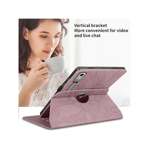 Beskyttelsesetui til Lenovo Tab P12 12,7 tommer 2023, 360 graders rotation, rød