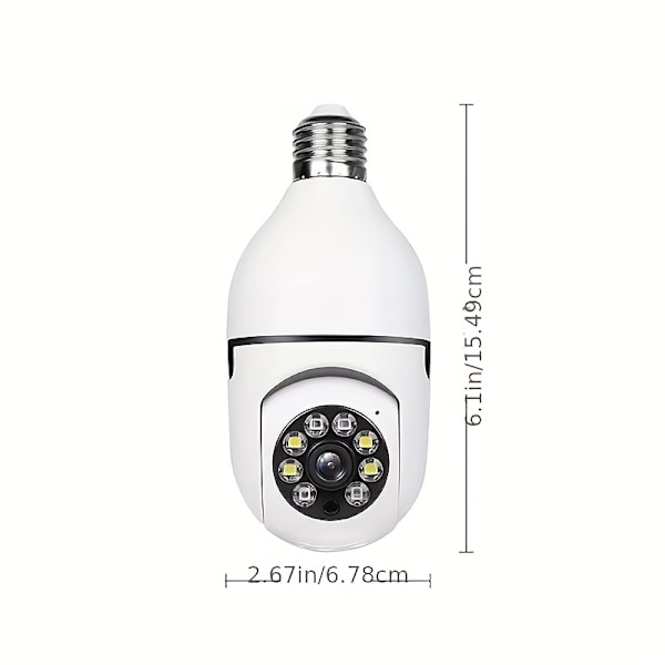 Trådlös Kamera Smart WiFi Lampa Säkerhetskameror PTZ-kontroll, Rörelsedetekteringsvarningar