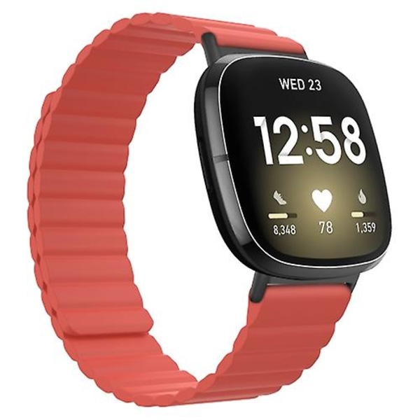 Fitbit Versa 3 / Sense Universal Magnetic Silicone Watch Red