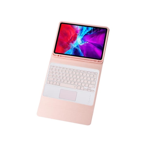 Ps12c Bluetooth-näppäimistökotelo iPad 10.2 2021/2020/2019/iPad Air 10.5/iPad Pro 10.5 (englanninkielinen, pinkki)