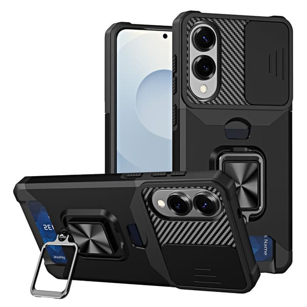Etui til Samsung Galaxy S25 Edge med kortslot (sort)