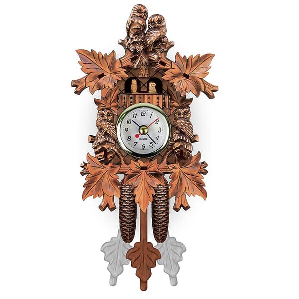 German Black Forest Cuckoo Clock Retro Nordic Style Trä Gök Väggklocka Scrollsqy