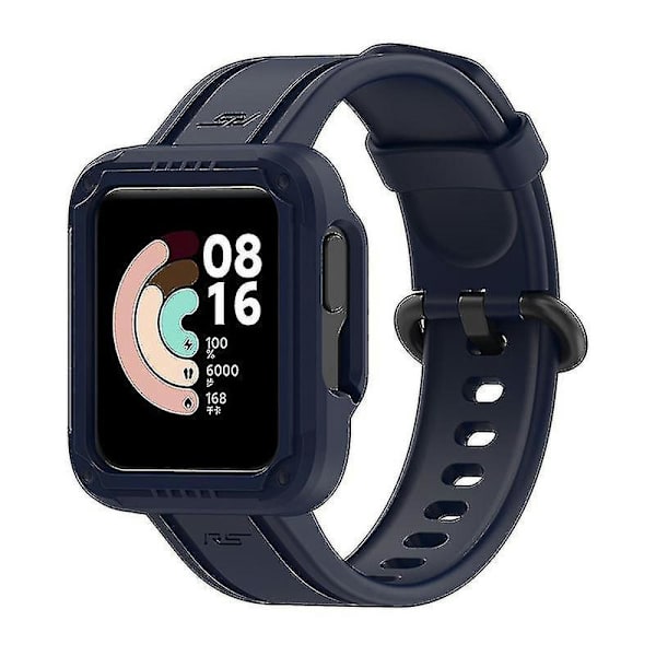 Xiaomi Redmi Watch/redmi Watch 2/mi Watch Lite/mi Watch Lite 2 älykellohihna pehmeä silikoni ranneke kellokuorella 1 Navy Blue