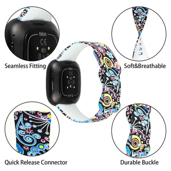For Fitbit Versa 3 Printing Watch Band E