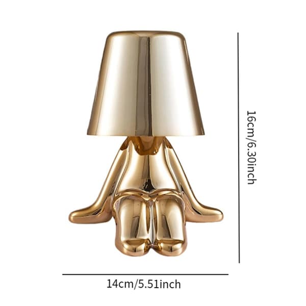 Trådløs bordlampe til sengebord, USB genopladelig, Touch Control, 3 lystilstande (C/guld)