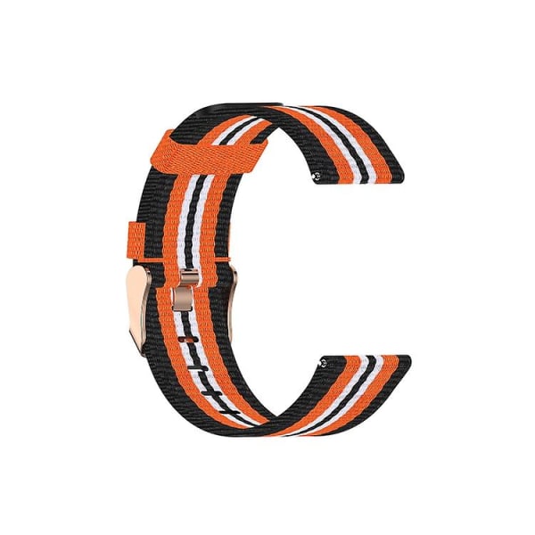 For Fitbit Versa Canvas Watch Band Black Orange