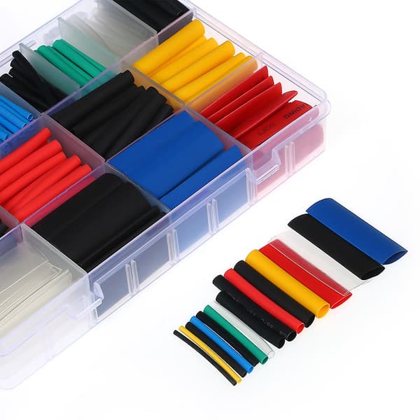 580st Assorted 2:1 Polyolefin Krympslang Slang Halogenfri 6 färger 11 storlekar Sleeving Wrap Wire Cable Kit 1,0-10 mm