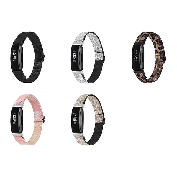 Justerbart elastiskt klockarmband Kompatibelt mjukt andningsbart nylon sportband stretchigt ersättningsarmband Leopard