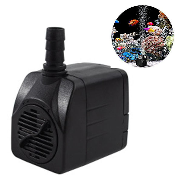 Dykpumpe, springvandspumpe med 4 sugekopper, 3 dyser EU Plug  15W