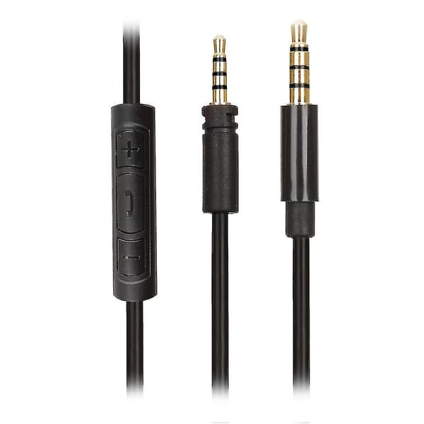 1,8 m kabel til Sennheiser Momentum 2.0 med lydstyrkekontrol og mikrofon - Inline ledning - Sort