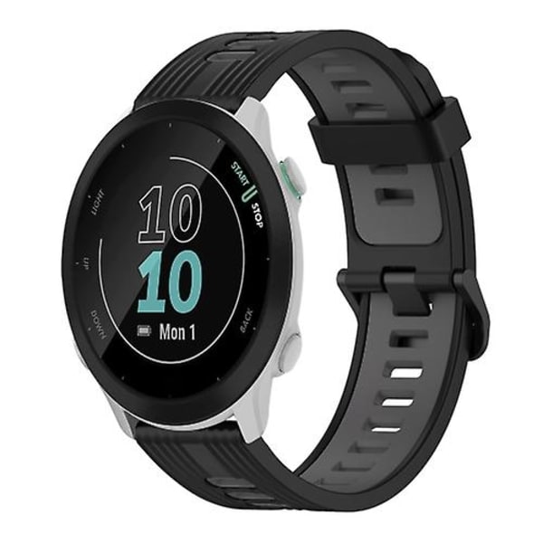 Garmin Forerunner 158 20 mm pystykuvioiselle kaksiväriselle watch Black-Grey