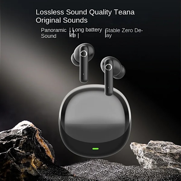 Ekte trådløse Bluetooth-hodetelefoner Bluetooth 5.4 Fargeberøring LED-skjerm