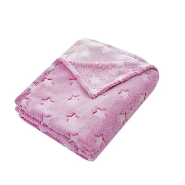 Glow In The Dark Throw Blanket, premium Super Soft Warm Cozy Furry Blanket pink 120*150