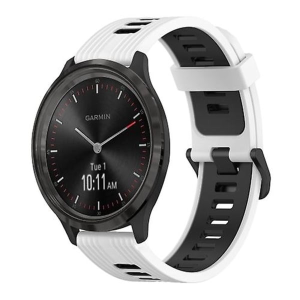Garmin Vivomove3 20 mm pystykuvioiselle kaksiväriselle watch White-Black