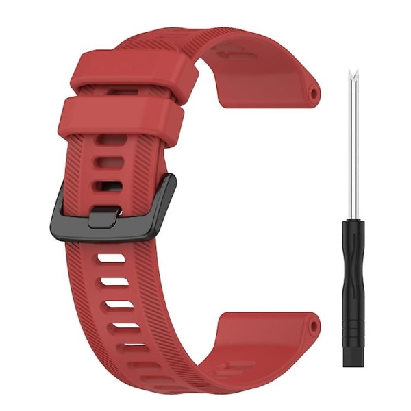 För Garmin Forerunner 955 22mm Silicone Twill Watch Band Red