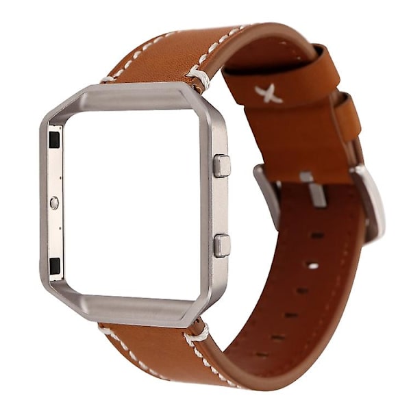 För Fitbit Blaze Calf Leather Watch Band Brown