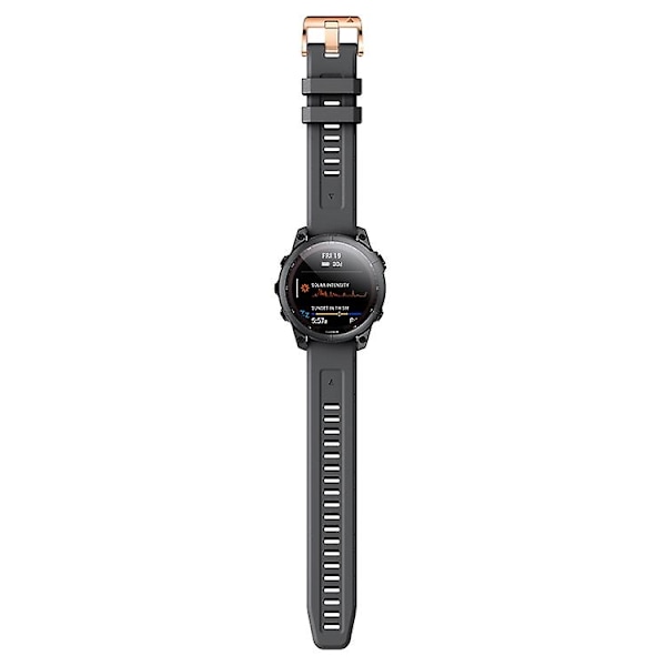 Til Garmin Fenix ​​7s 20 mm rosa guldspænde silikone urbånd Black