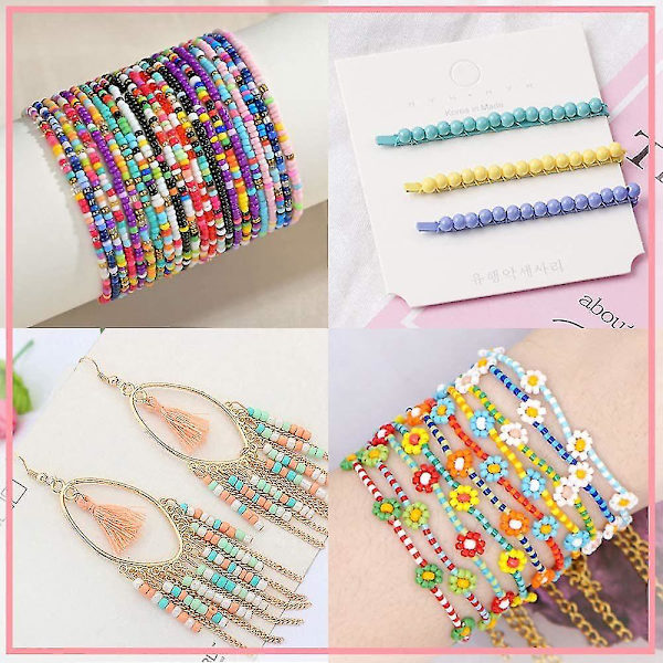 Glass frø perler for armbånd å lage beading smykker gjør kit