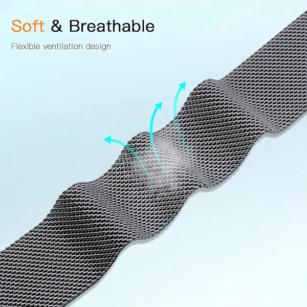 Magneettinauhat, jotka ovat yhteensopivat Fitbit Versa 3:n ja Sense-älykellon kanssa - Multi Color Space Gray Small