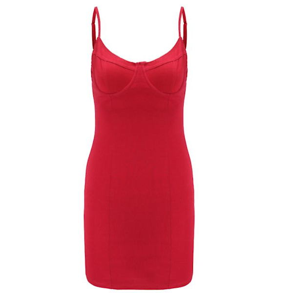 Kvinnors Shapewear Bodydress Sexig Slim Body Sling Kort Kjol Inslagen Rumpa Klänning Black M