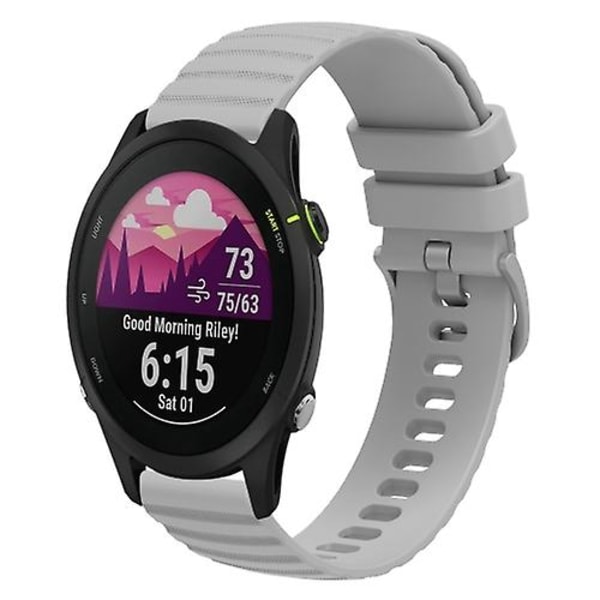 Garmin Forerunner 255s 18mm aaltoileva pisteinen yksivärinen silikonikellon watch Gray