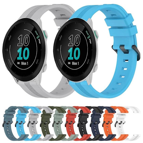 Garmin Forerunner 55 20 mm kovera raidallinen watch White