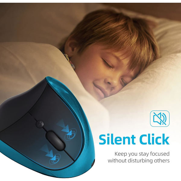 Trådløs 2.4G Ergonomisk Vertikal Mus sort