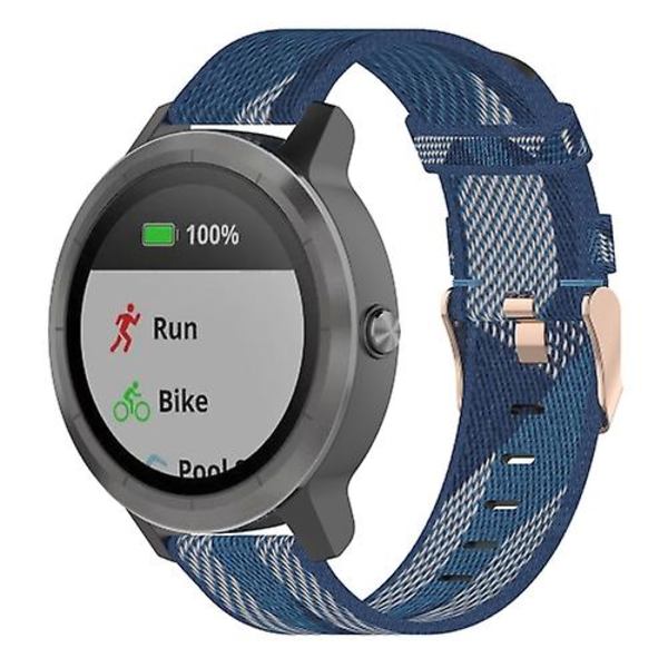 20 mm Stripe Weave nylon watch för Garmin Venu, Vivomove 3, Vivoactive 3, Forerunner 245 / 645 Blue