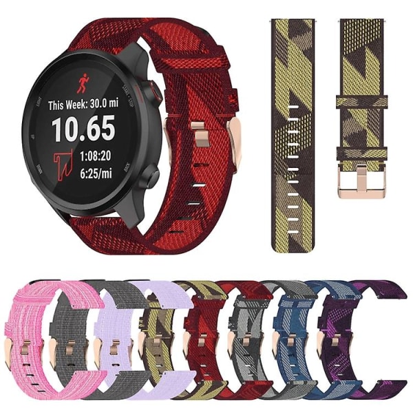 Til Garmin Forerunner 245 20mm nylonvævet urrem Red