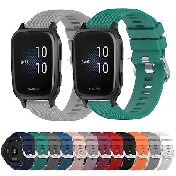 Til Garmin Venu Sq 20 mm ensfarvet blødt silikone urbånd Red