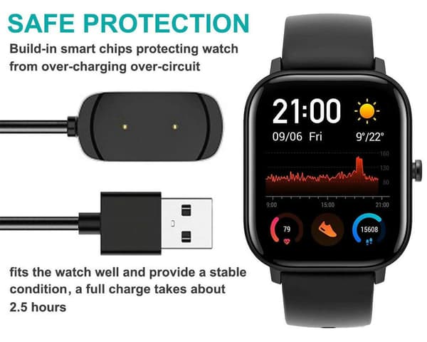 Laddare för Amazfit GTS GTR T-Rex, laddningskabel med 3,3ft USB-kabel