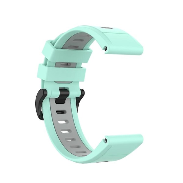 For Garmin Fenix ​​7s 20 mm tofarget silikonjack-klokkerem Green Gray
