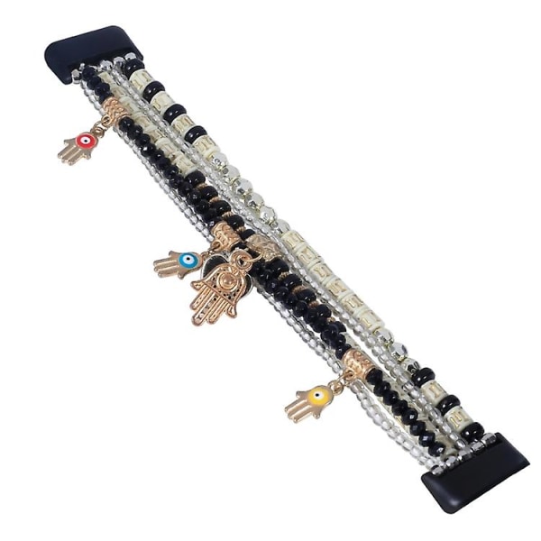 Til Fitbit Charge 5 Palm Bead Chain Watch Band Black