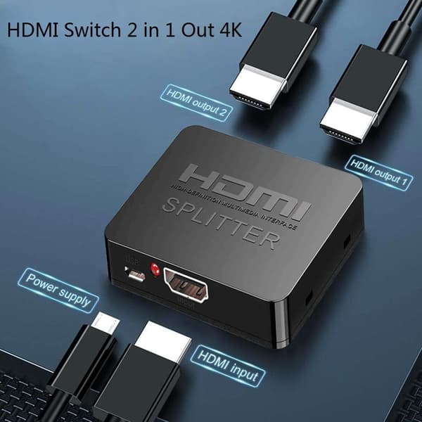 1 in 2 ut 4k HDMI-splitteradapter Stöder 4K 30HZ Full HD 1080P 3D-visning för dubbla bildskärmar Dubbel spegling