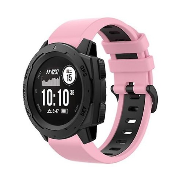 För Garmin Instinct 22 mm silikon watch i två färger Pink-Black